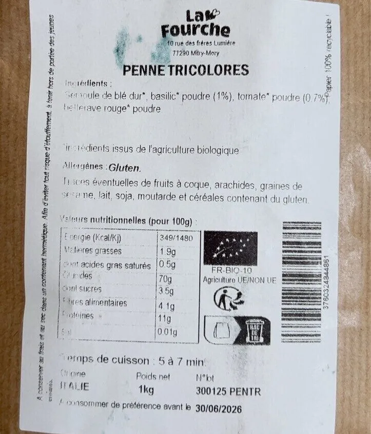 Penne Tricolores