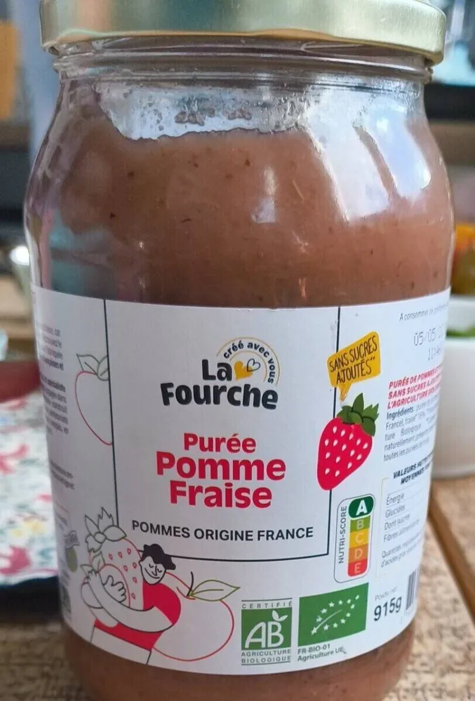 Purée pomme fraise