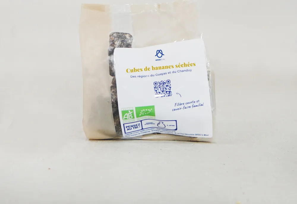 Cubes de bananes séchées