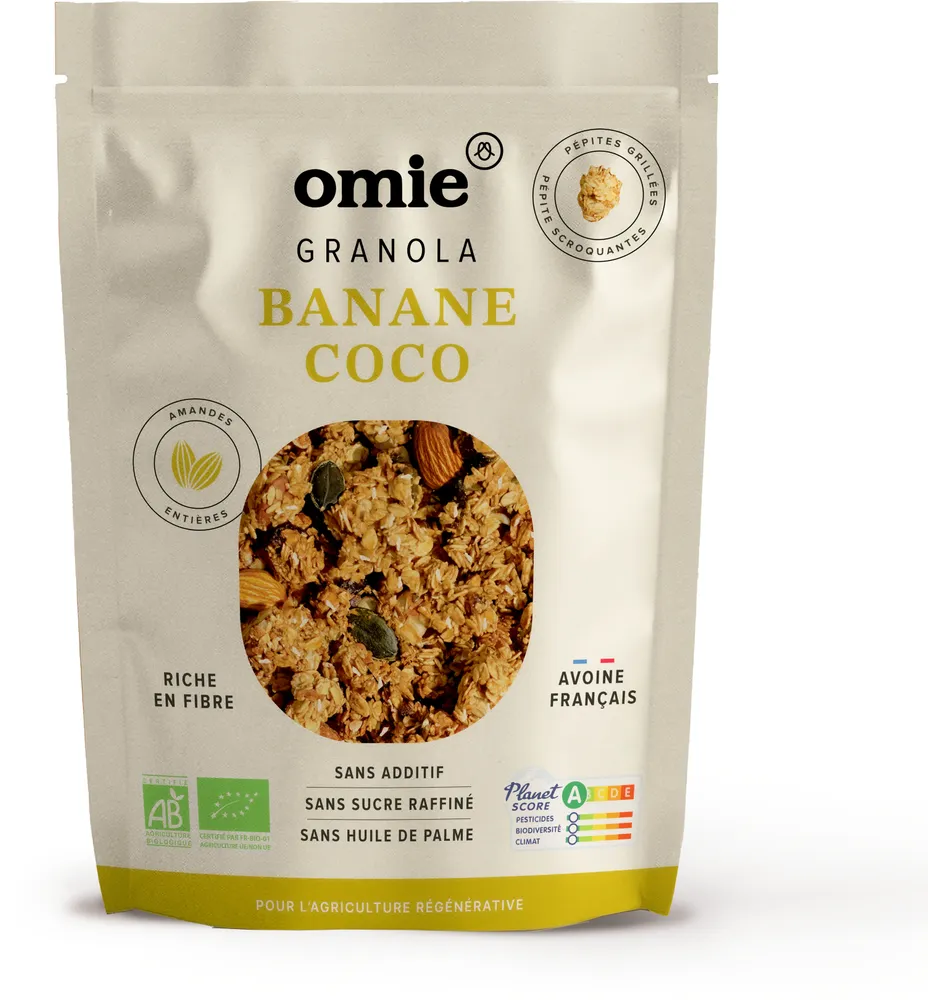 Granola à la banane et à la noix de coco