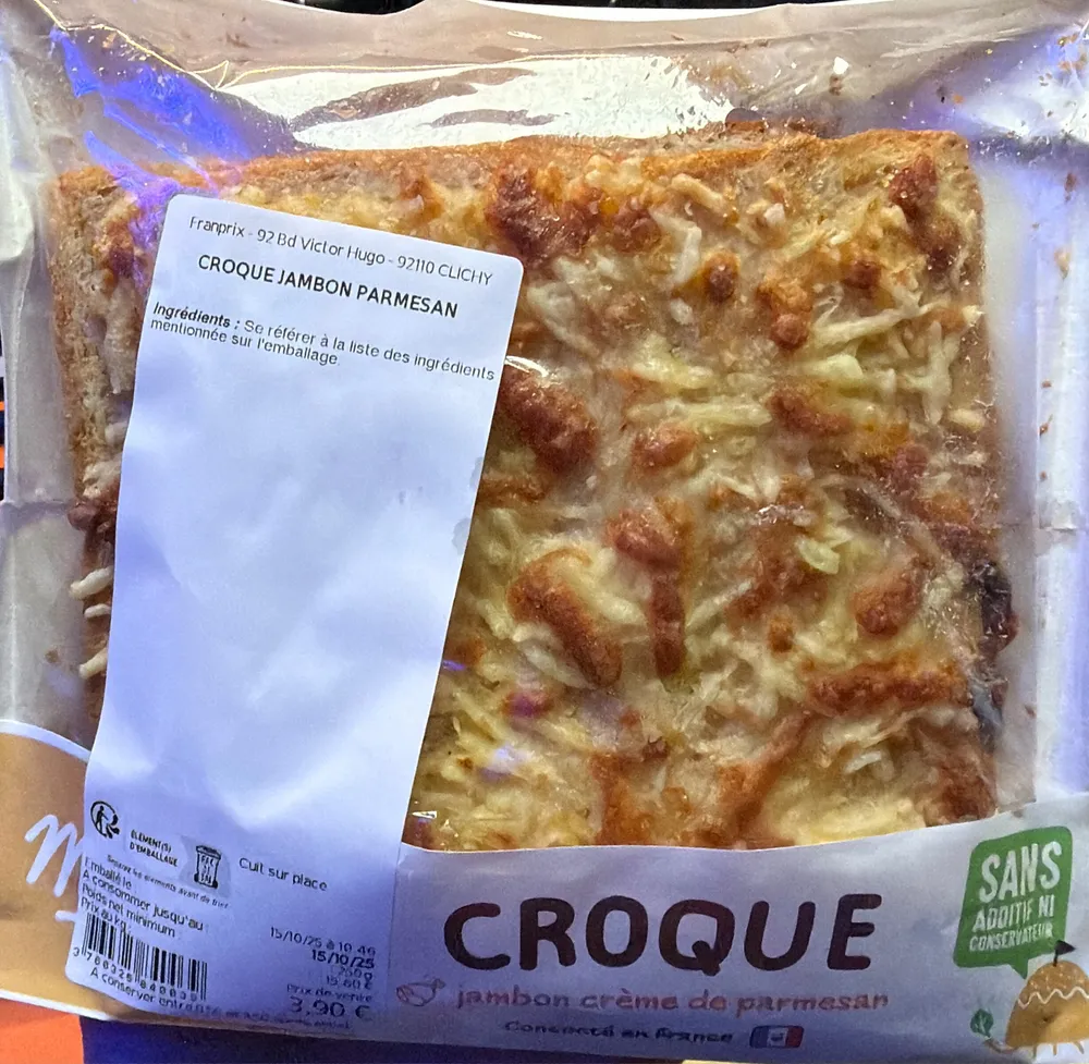 Croque Jambon crème de parmesan
