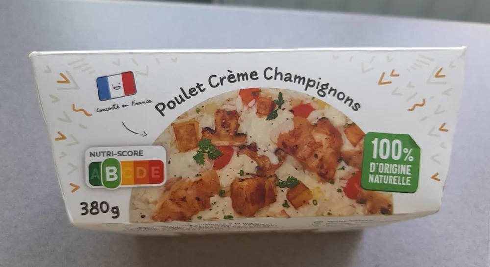Poulet crème champignons