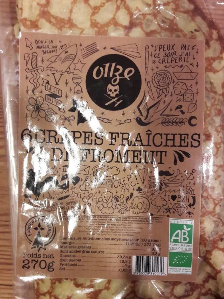 Crêpes fraîches de froment