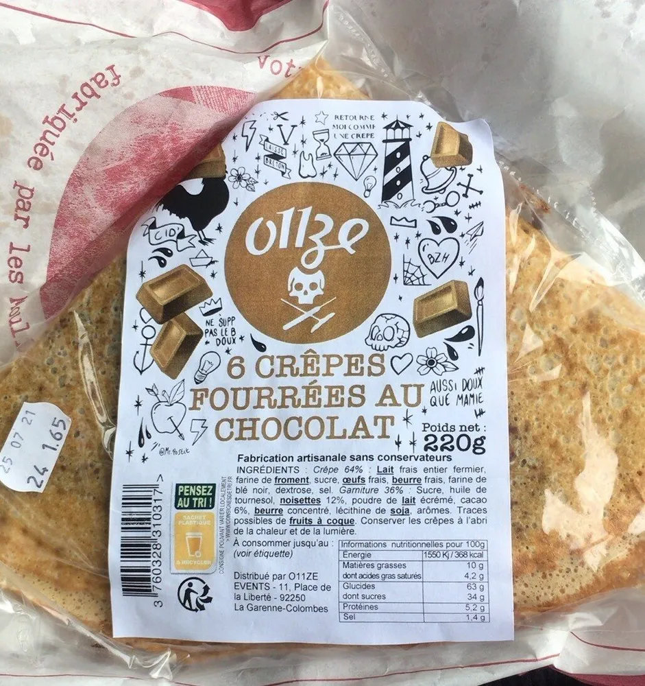 Crepes fourrees au chocolat