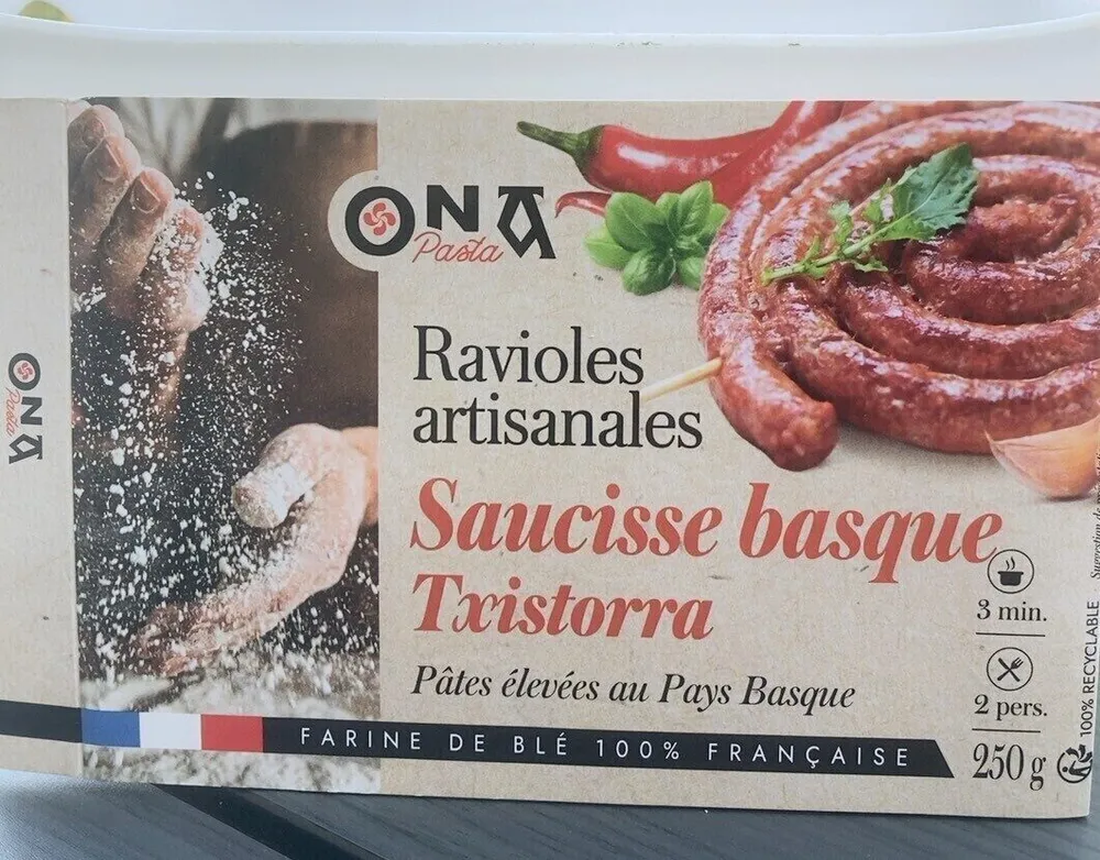 Ravioles artisanales à la txistorra