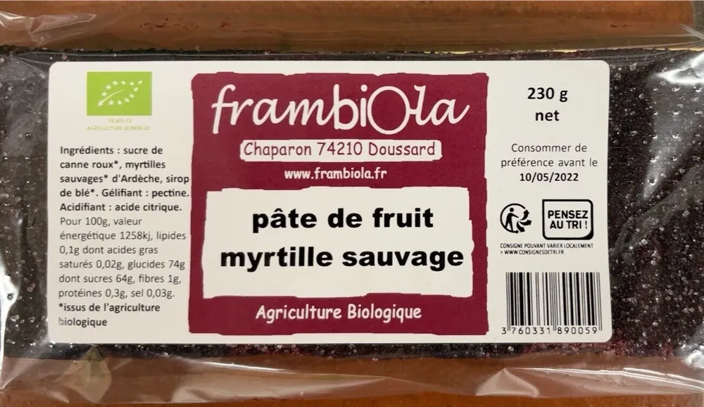 Pate de fruit myrtille