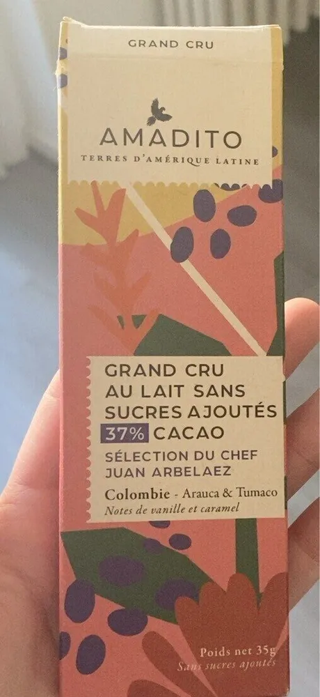 Grand cru au lait sans sucres ajoutés cacao