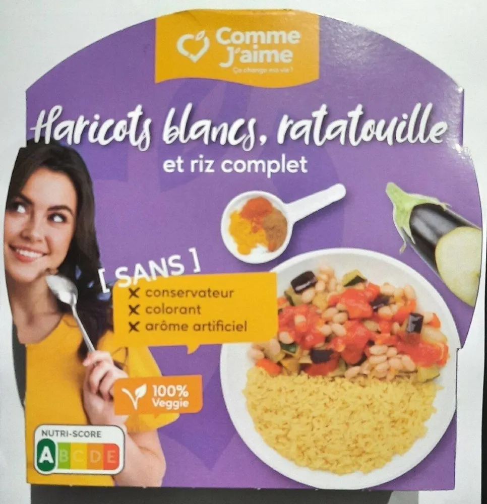 Haricots blancs, ratatouille et riz complet