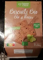 Biscuits bio blé raisins