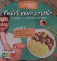 Poulet sauce paprika et puree de pomme de terre