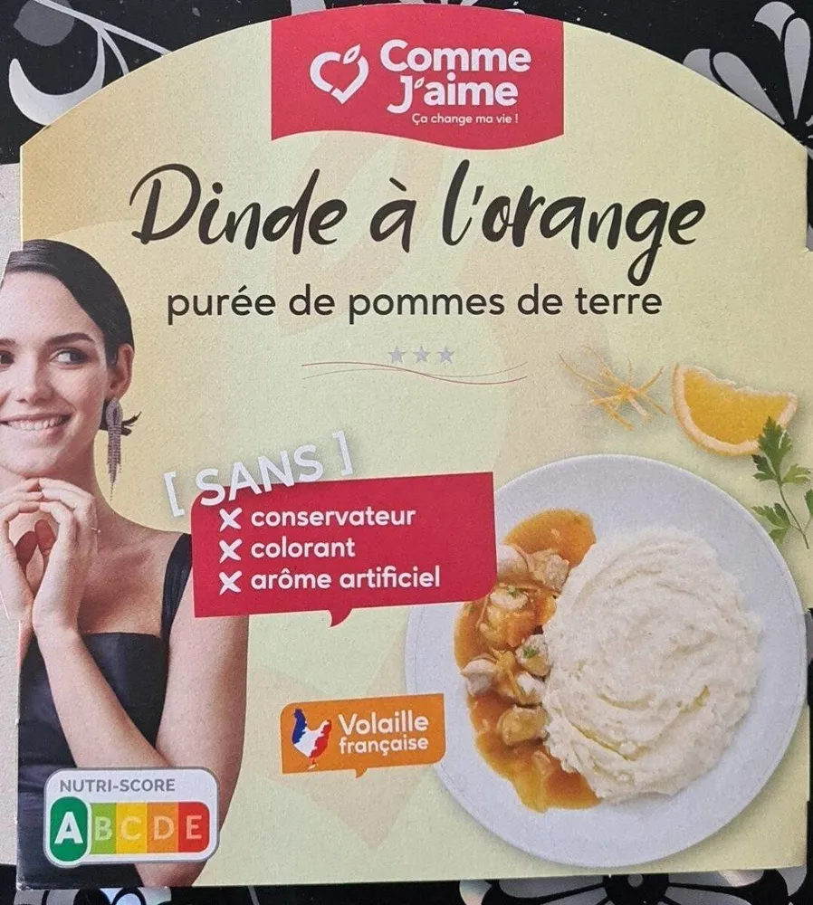 Dinde à l'orange purée de pomme de terre