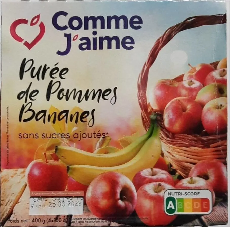 Purée de pomme banane