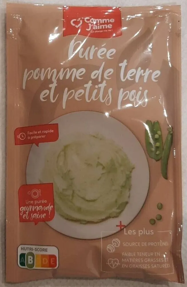 Purée pomme de terre et petits pois