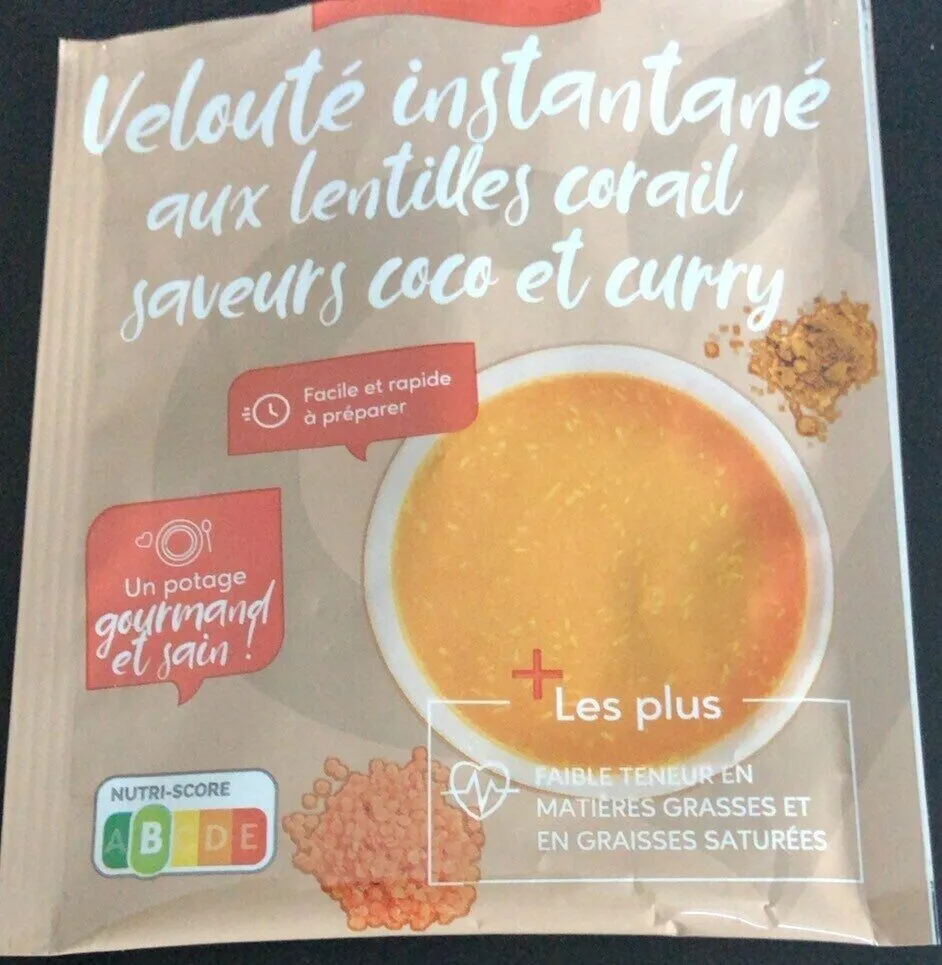 Veloute instantane aux lentilles