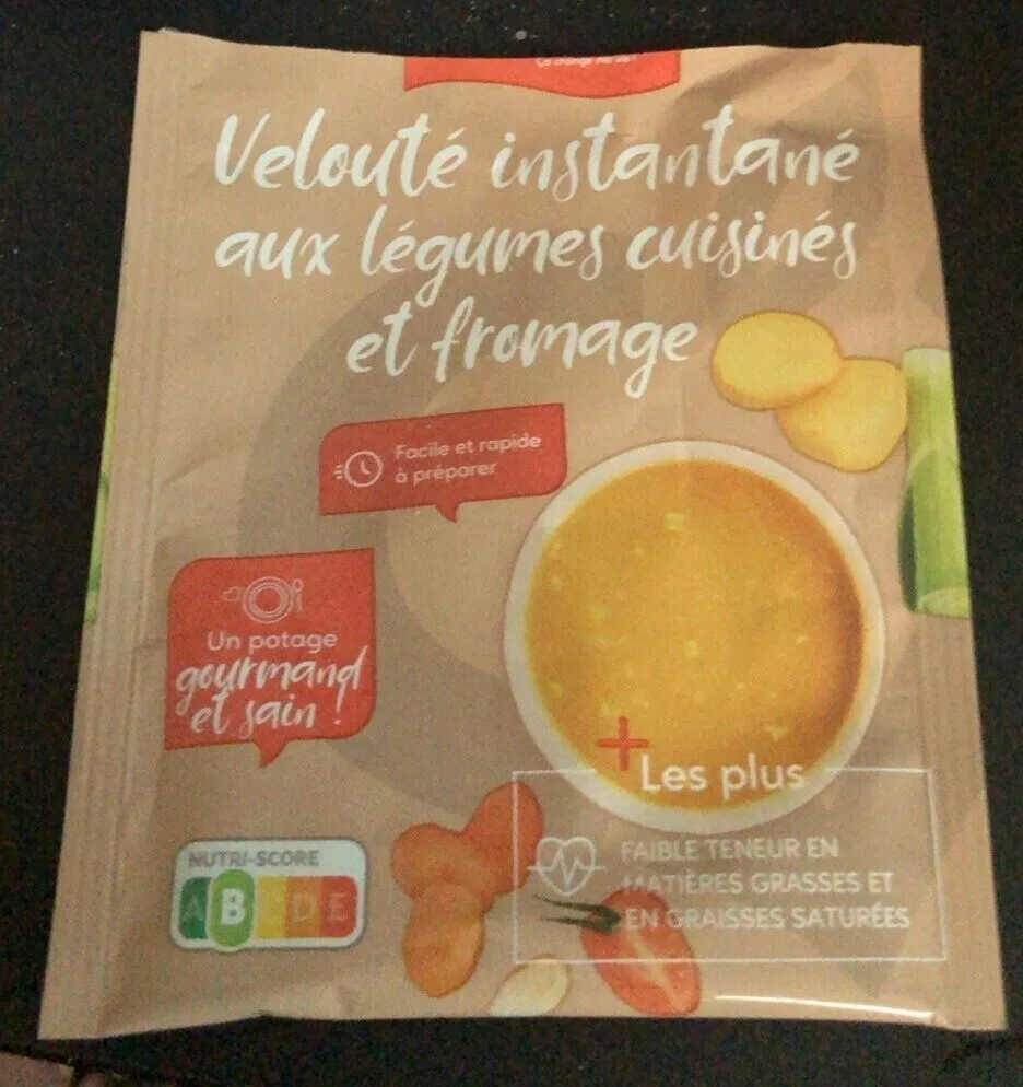 Velouté instantané aux légumes cuisinés et fromage