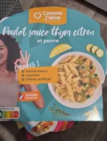 Poulet sauce thym citron et penne
