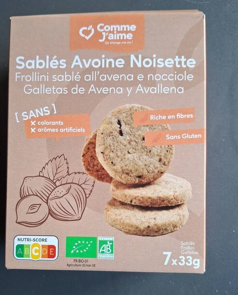 Sablés avoine noisette