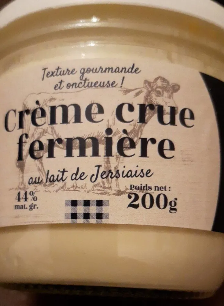Crème crue fermière au lait de jensiaise