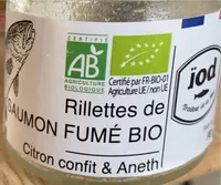 Rilettes de saumon fumé bio citron confit / aneth