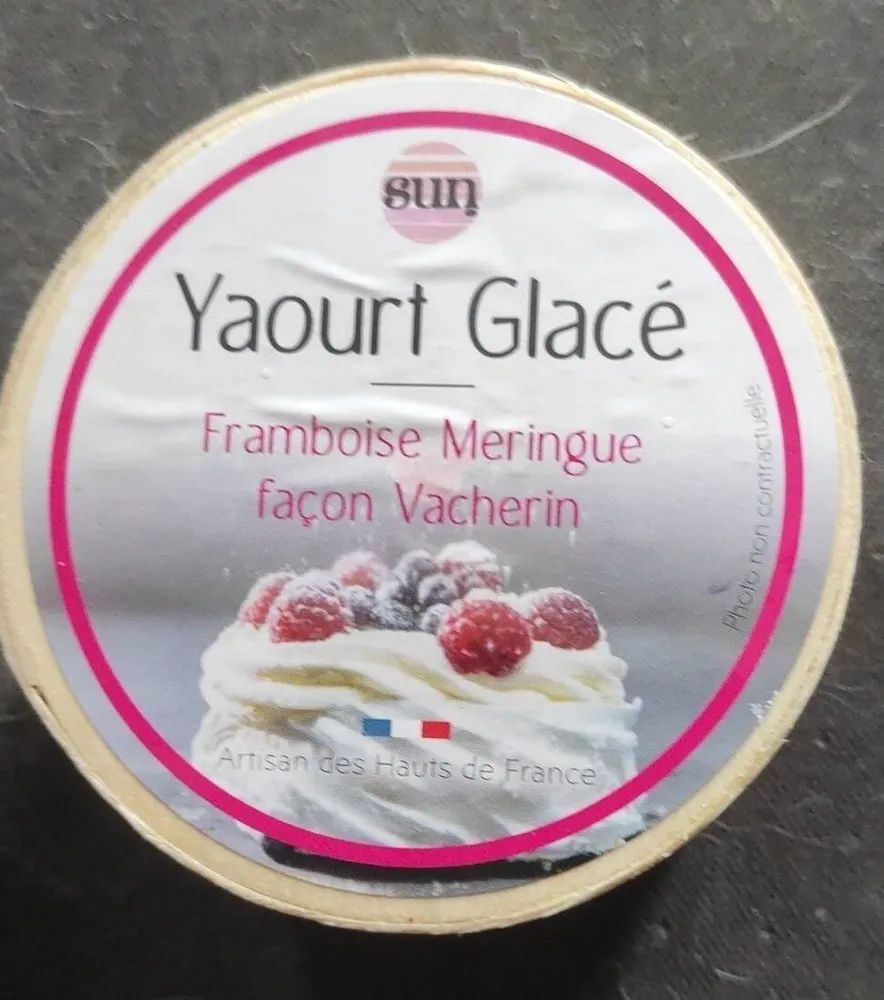 Yaourt glace framboise meringue