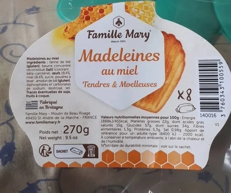 Madeleines au miel