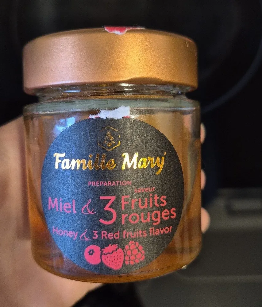 Miel et 3 fruits rouges