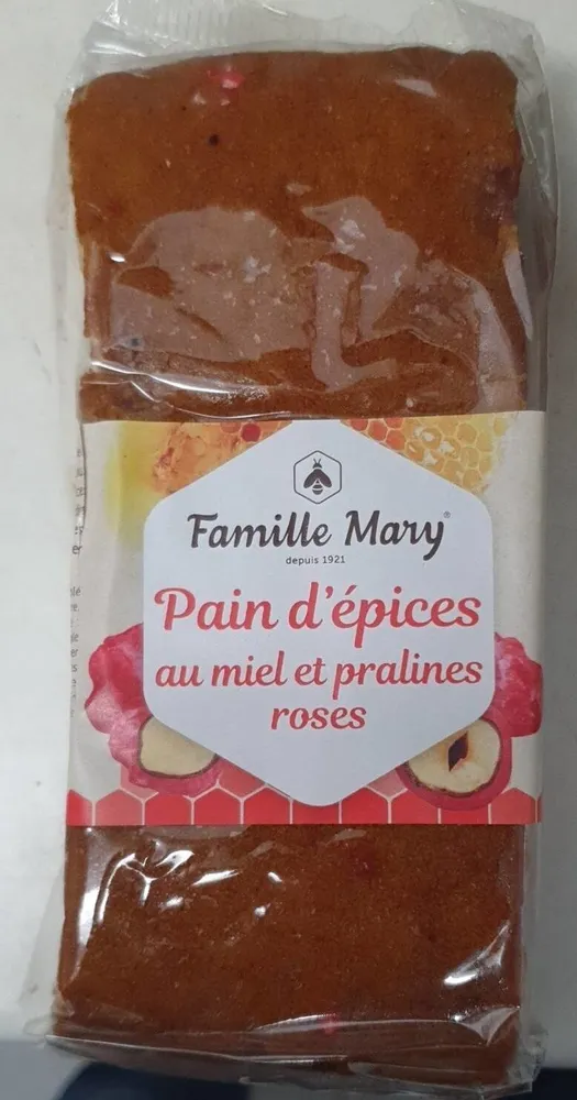 Pain d'épices au miel et pralines roses