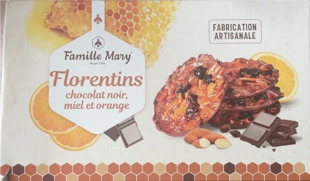 Florentins chocolat noir, miel et orange