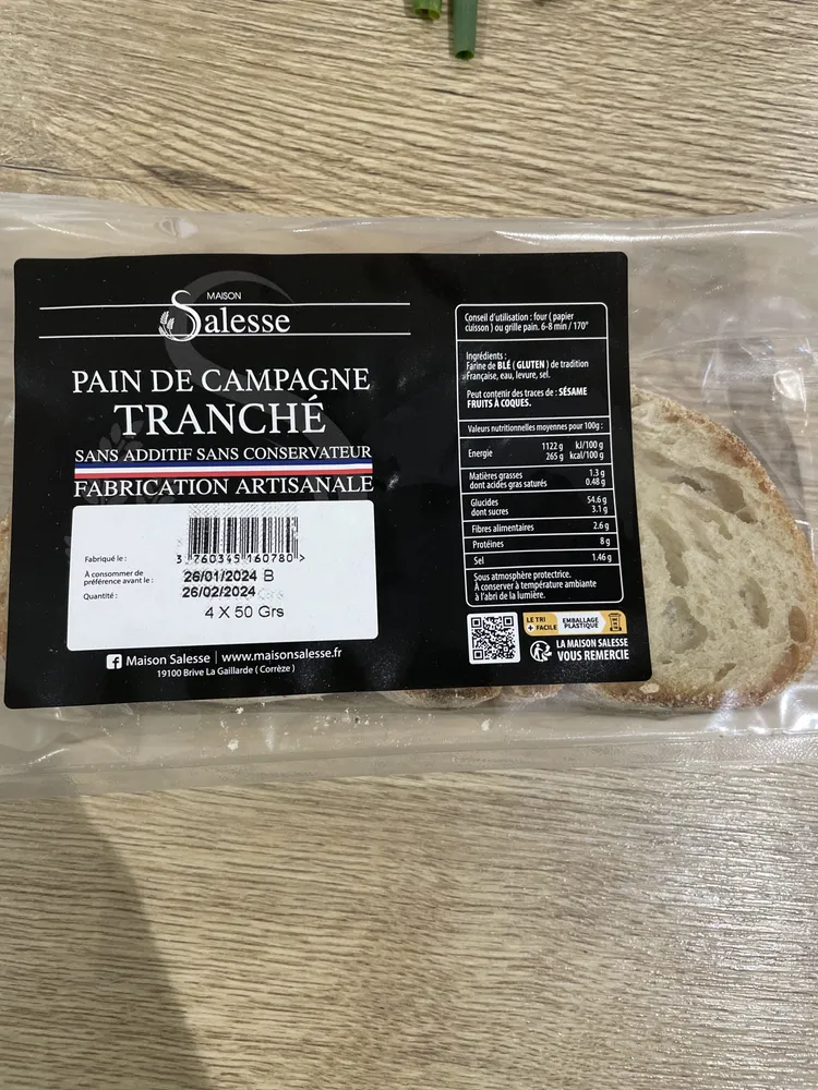 PAIN DE CAMPAGNE TRANCHÉ