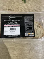 PAIN DE CAMPAGNE TRANCHÉ