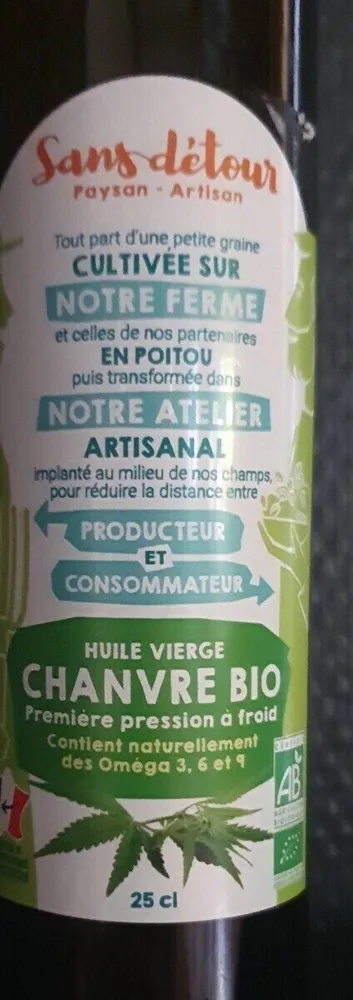 Huile vierge chanvre bio