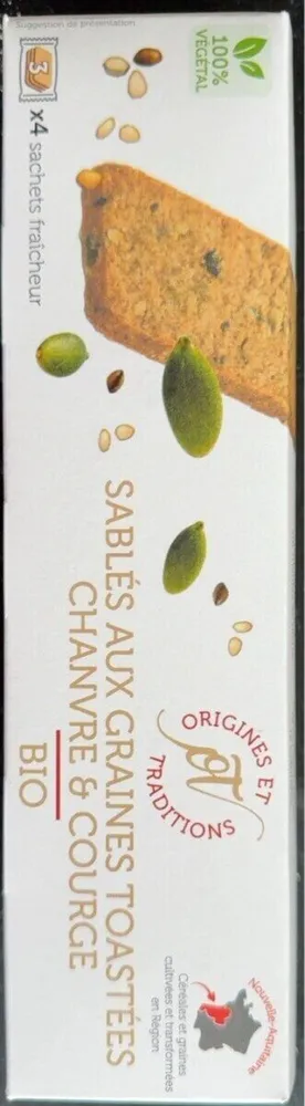 Sable aux graines toastees chanvre et courge