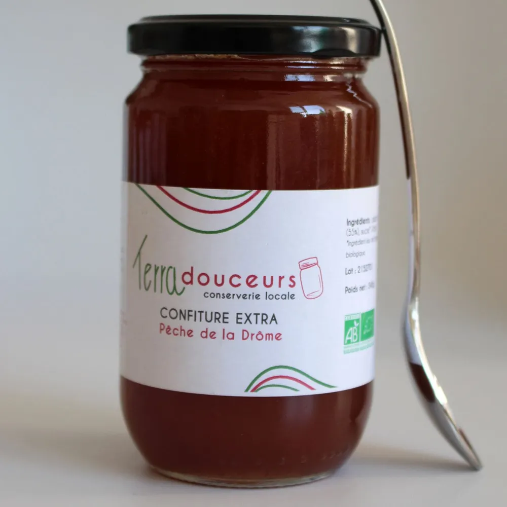 Confitures extra pêche bio