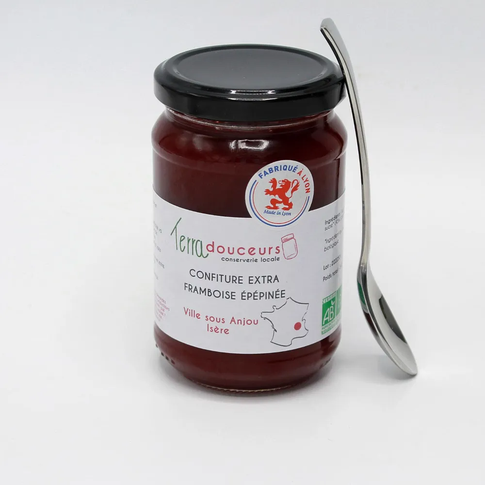 Confitures extra framboise épépinée bio