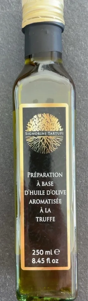 Préparation a base d’huile d’olive aromatisée a la truffe