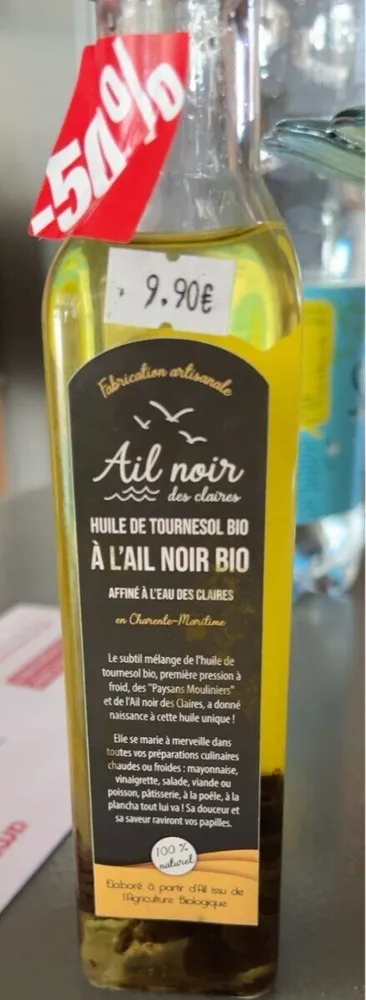 Huile de tournesol a l’ail noir bio
