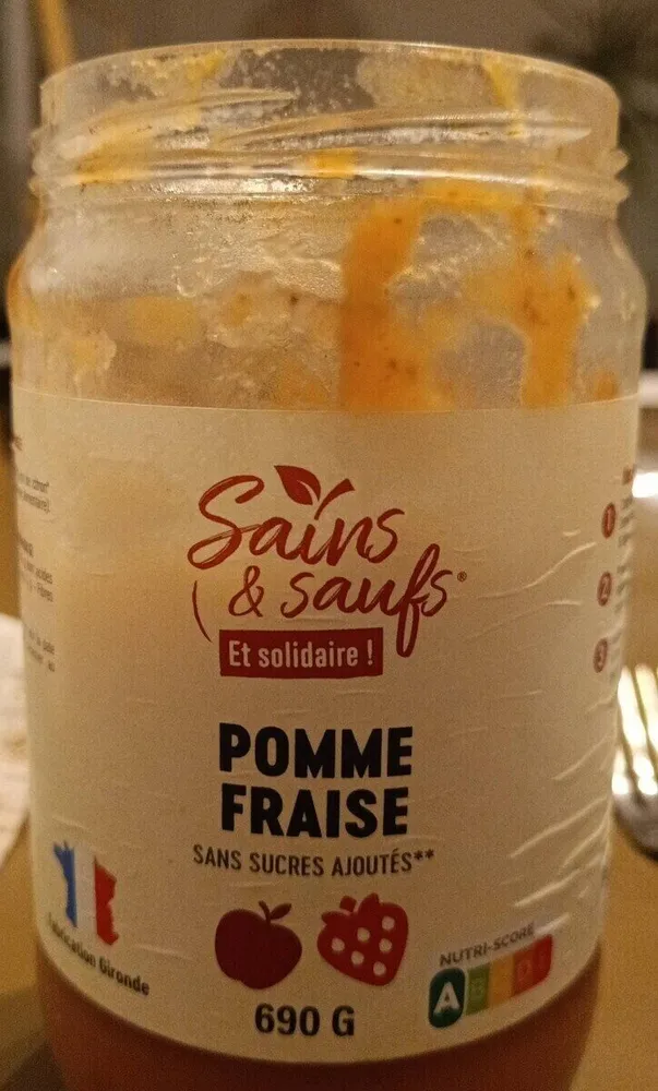 POMME FRAISE SANS SUCRES AJOUTÉS
