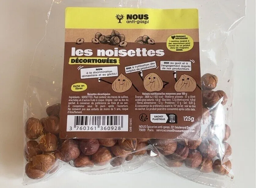 Les noisettes décortiquées