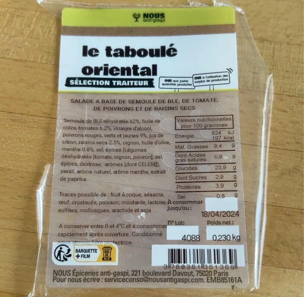 Le Taboulé Oriental