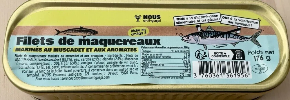 Filets de maquereaux marinés au muscadet et aux aromates