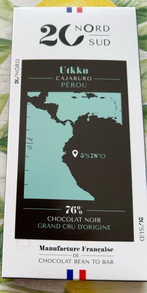 Utkku CAJARURO PÉROU 76% CHOCOLAT NOIR GRAND CRU D'ORIGINE