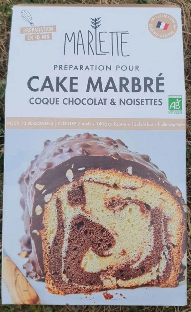 Préparation pour cake marbré chocolat et noisettes
