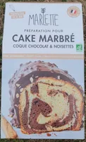 Préparation pour cake marbré chocolat et noisettes