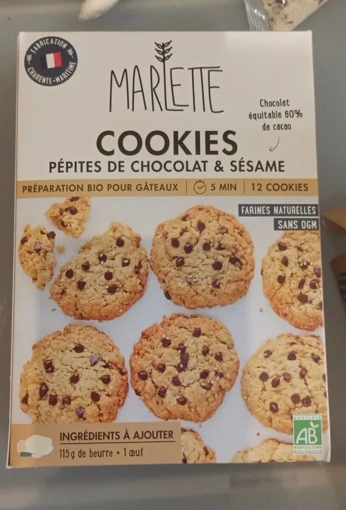 Cookies pépites de chocolat et sésame