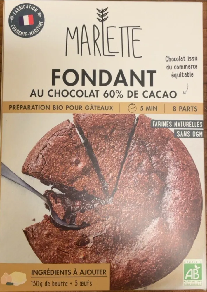 Preparation pour fondant au chocolat