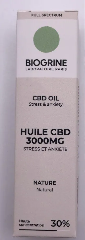 Huile CBD 3000mg - Stress et Anxiété - 10ml goût nature
