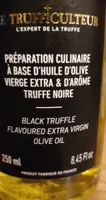 Préparation huile d'olive et d'arôme truffe noire
