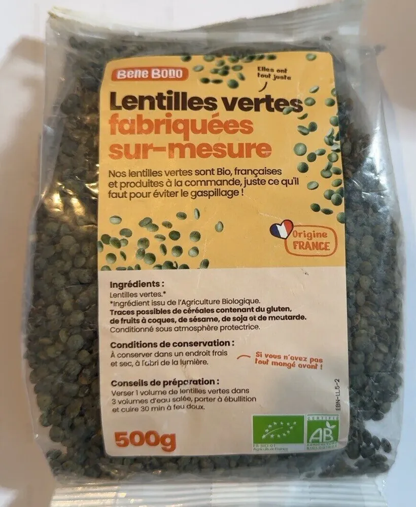 Lentilles vertes Fabriquées sur mesure