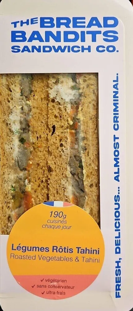 Sandwich végétarien Legumes Rotis Tahini