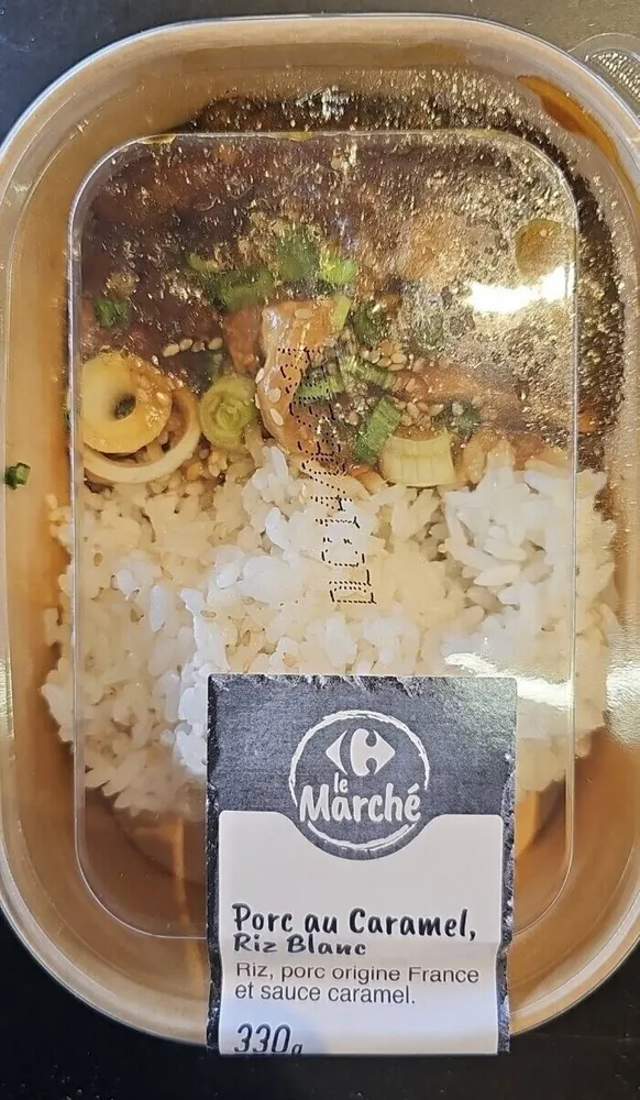 Porc au caramel riz blanc